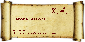 Katona Alfonz névjegykártya